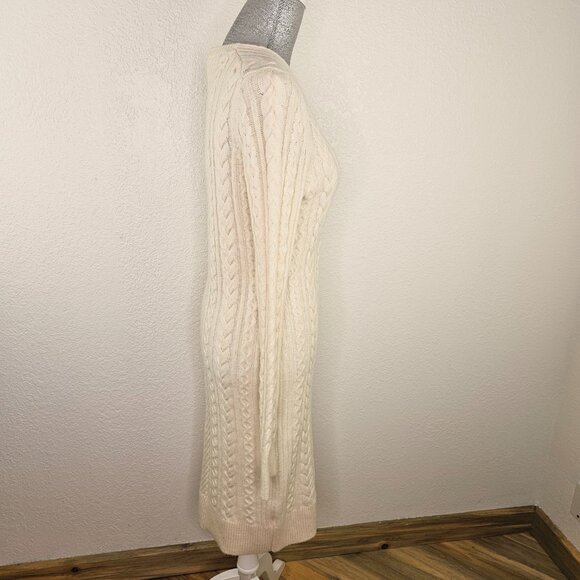 Ann Taylor Cream Alpaca Wool Sweater Dress Medium Tall ~ NWT! - Picture 6 of 8